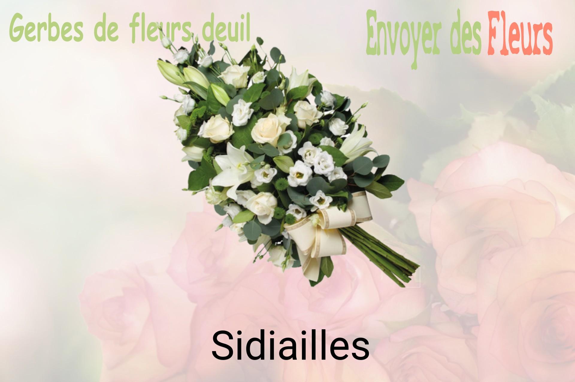 Gerbe de fleurs de deuil livrée à Sidiailles